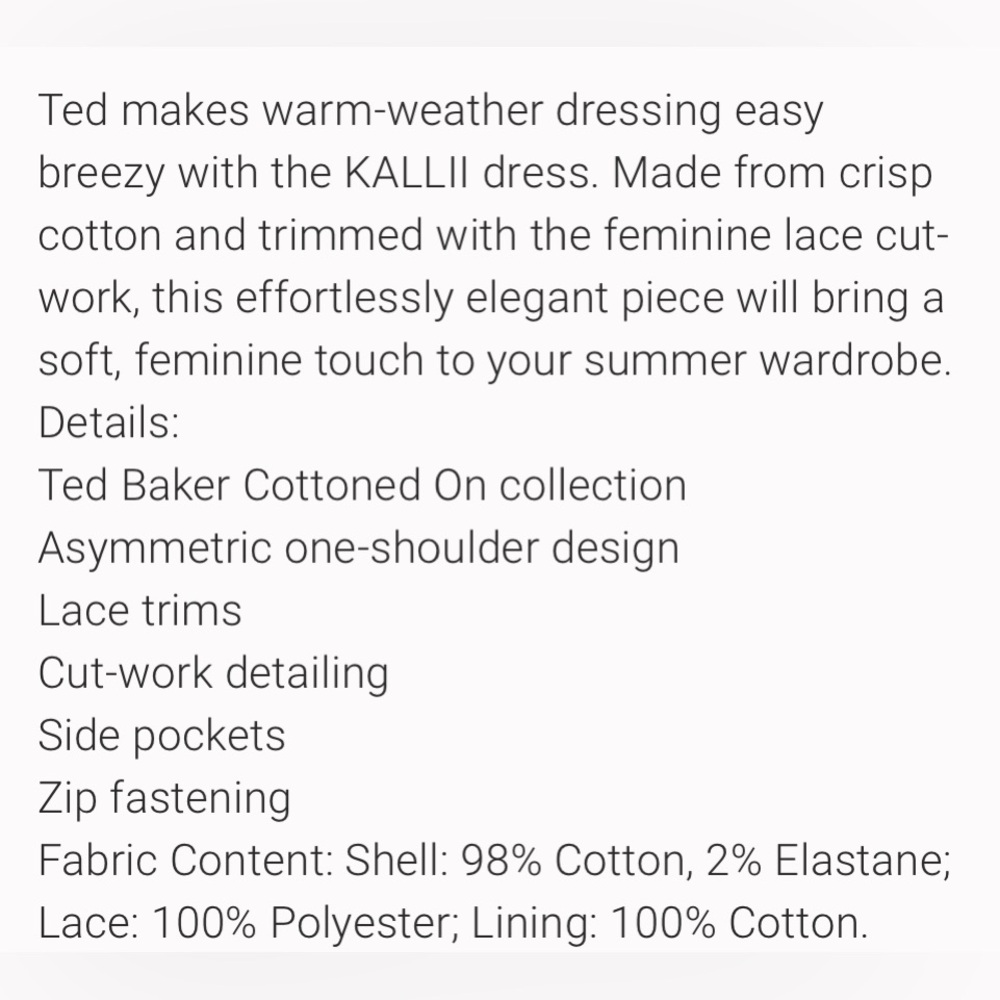 TED BAKER KALLII DRESS   NWOT - Picture 15 of 15